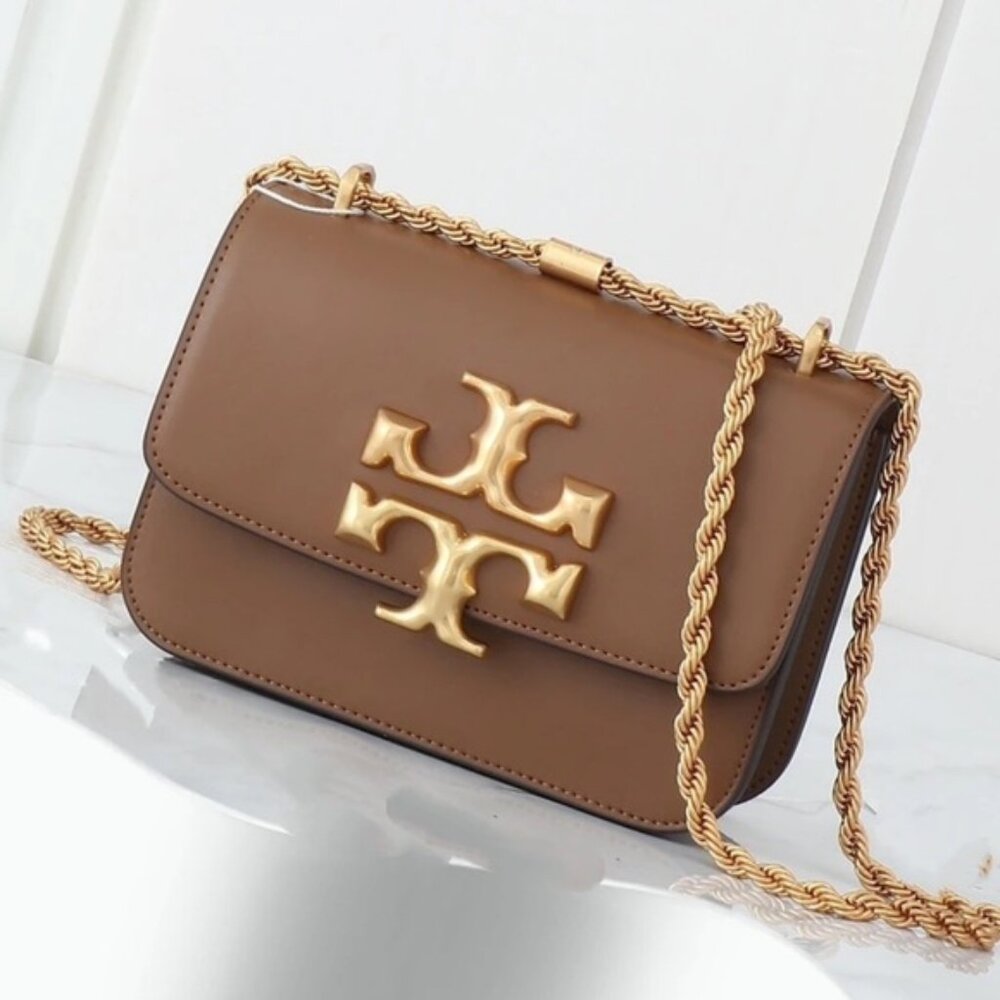 NEW Tory Burch Eleanor Moose Brown Small Convertible Shoulder/Crossbody Bag